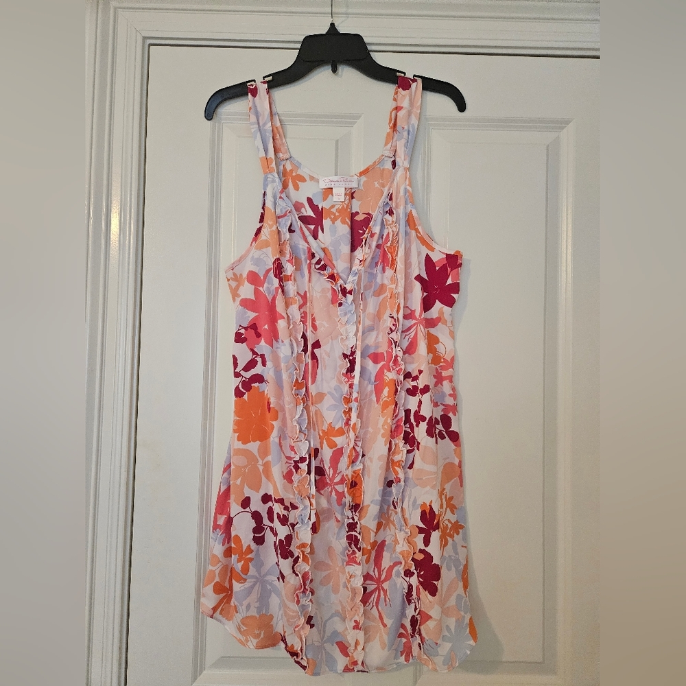 Oscar de la Renta floral chemise NWOT